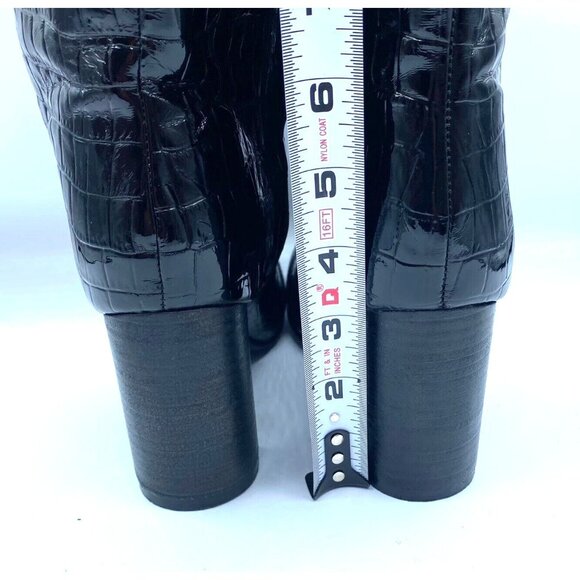 Urban Outfitters Isabel Tall Boot Croco Faux Leather Black US 9 Part Zip Up NWOB - Picture 5 of 13